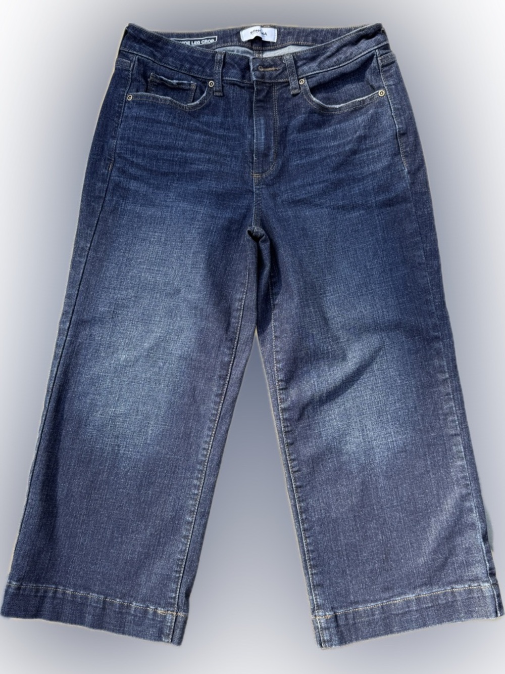 Women's Sonoma Dark Indigo Wide Leg Crop Jeans - Picture 1 of 4